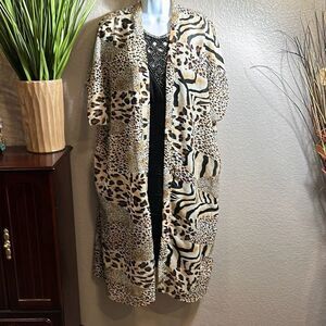 #149 Boutique, long animal printed kimono, one size fits most